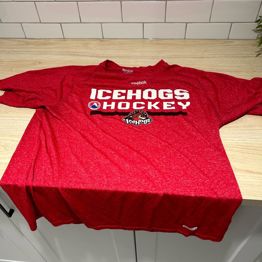 Rockford Ice hogs AHL shirt team issued Reebok size large